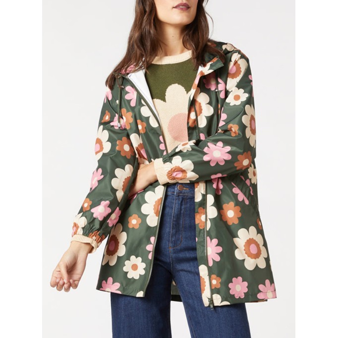 floral raincoat jacket