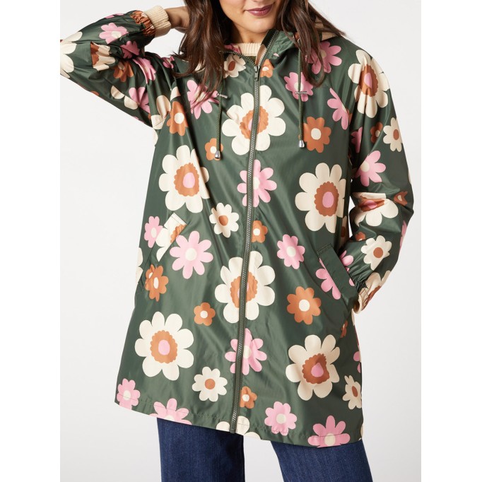 floral raincoat jacket