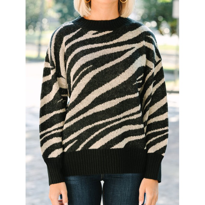 Brown Zebra Sweater