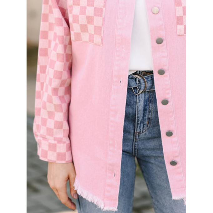 Pink Checkered Shacket