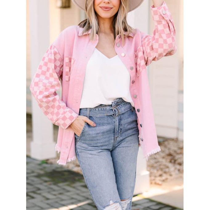 Pink Checkered Shacket