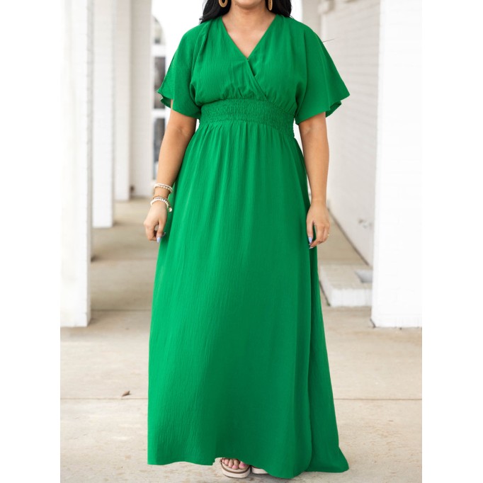 Back Lace Up Waist Split Extra Long Dress