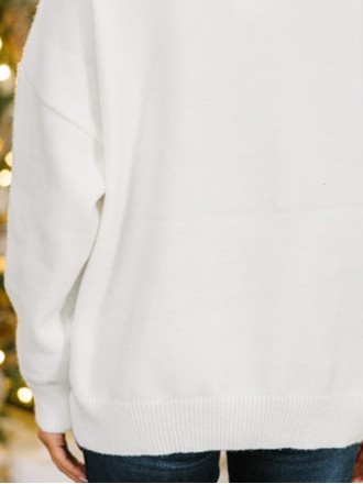 White Script Sweater