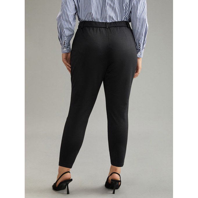 Black elegant minimal pants High spring pencil pants