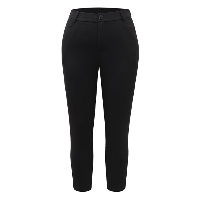 Black elegant minimal pants High spring pencil pants