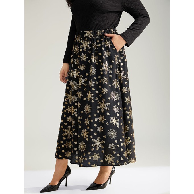 Black hot gold half skirt umbrella skirt