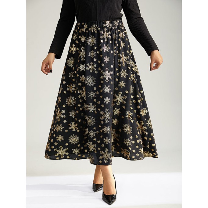 Black hot gold half skirt umbrella skirt