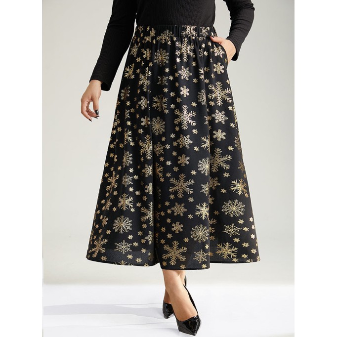 Black hot gold half skirt umbrella skirt