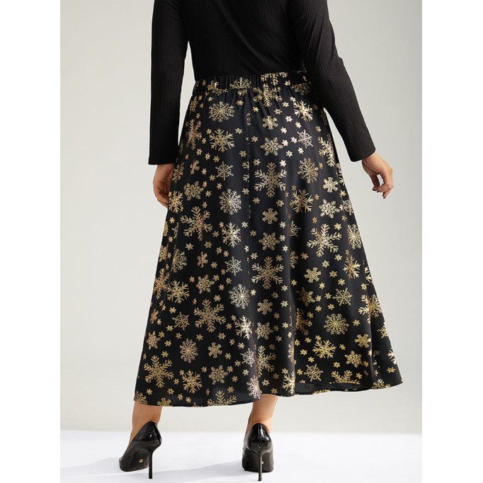 Black hot gold half skirt umbrella skirt