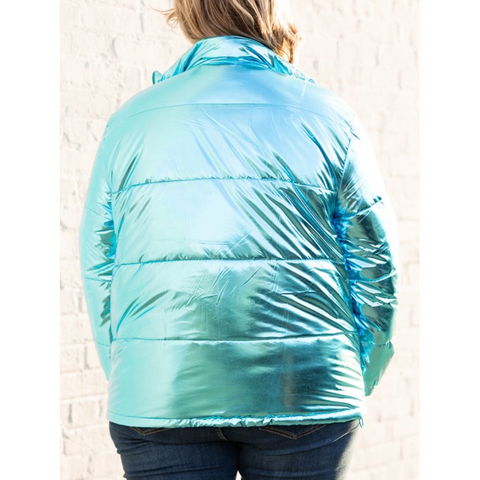 Bright blue down jacket jacket jacket