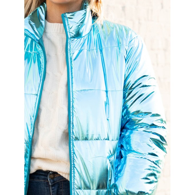 Bright blue down jacket jacket jacket