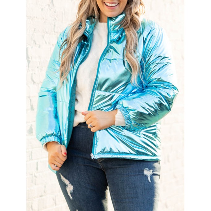 Bright blue down jacket jacket jacket