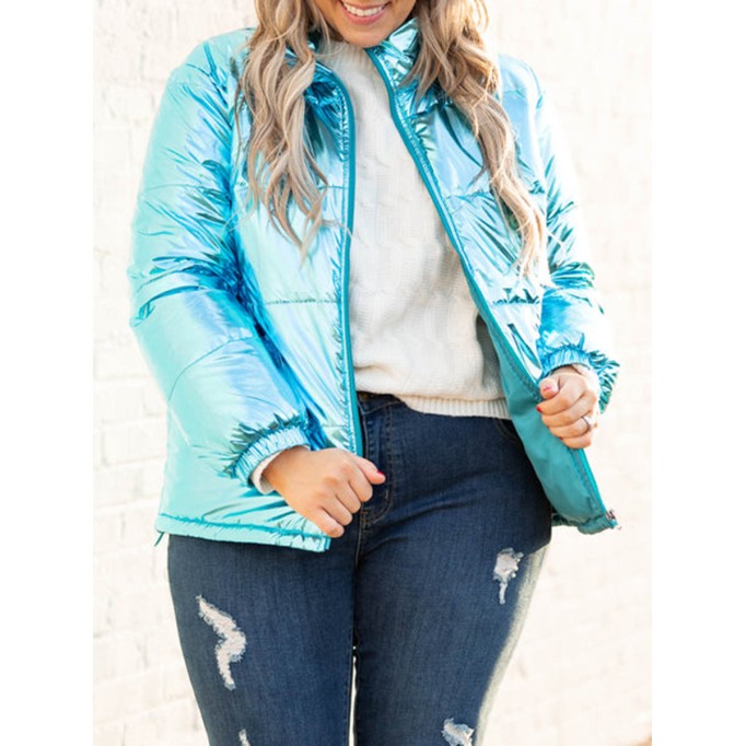 Bright blue down jacket jacket jacket