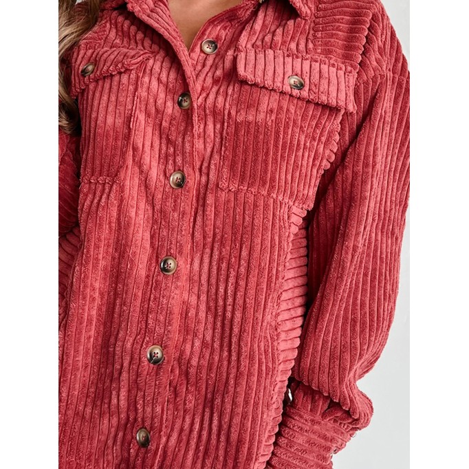 red corduroy pocket jacket