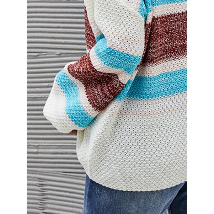 Color Block Boat Neck Knit Top