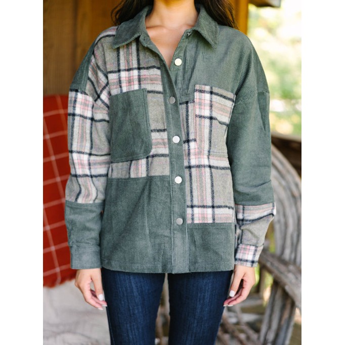 Green Plaid Shacket