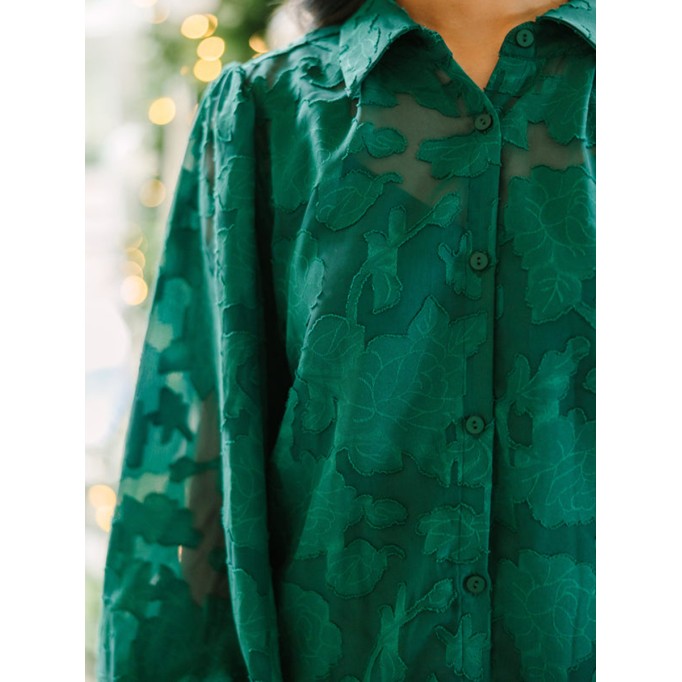 Emerald green textured shirt