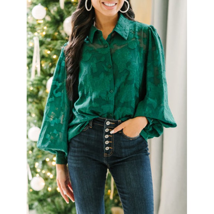 Emerald green textured shirt