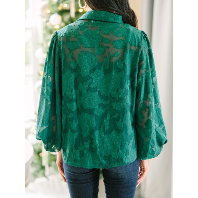 Emerald green textured shirt