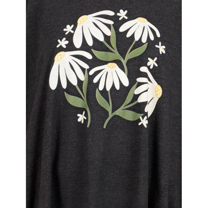 Flower and plant printed short sleeved T-shirt