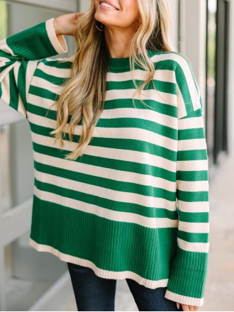 Green Striped Sweater