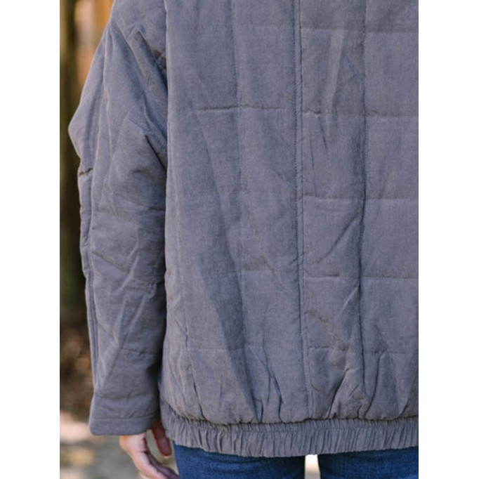 Gray Quilted Jacket