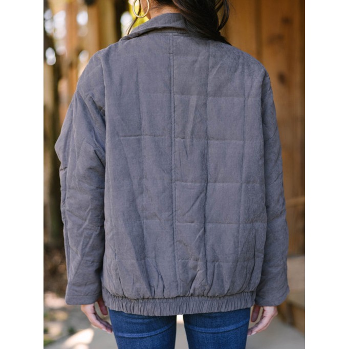 Gray Quilted Jacket