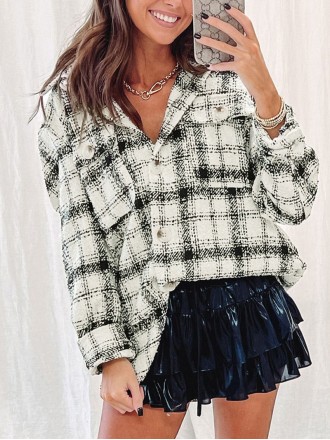 Oversized Plaid Pattern Flannel Shacket