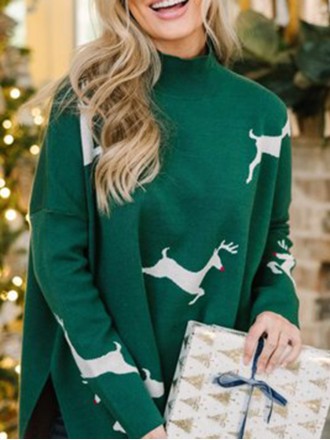 Emerald Green Reindeer Sweater