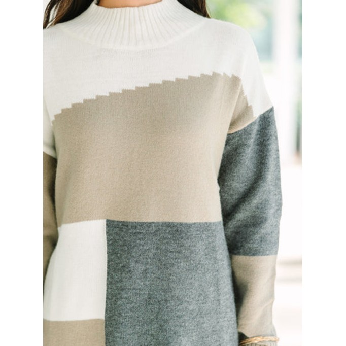 Gray Colorblock Sweater