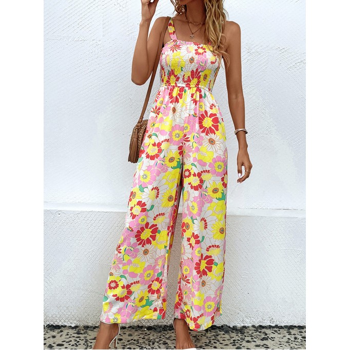 Vacation floral casual jumpsuit