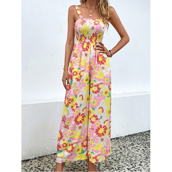 Vacation floral casual jumpsuit