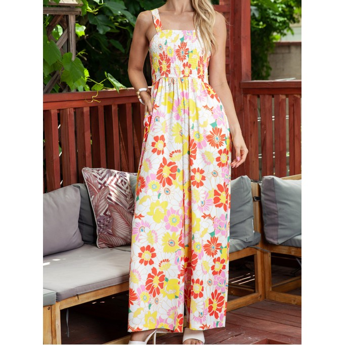 Vacation floral casual jumpsuit