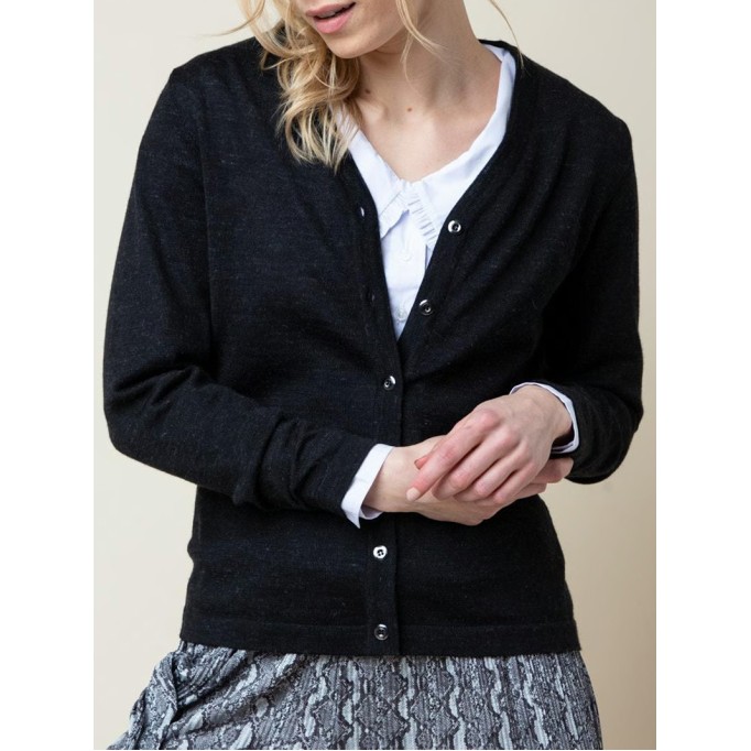 Women's black elegant knitted sweater