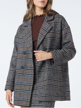 Women's casual plaid commuter jacket