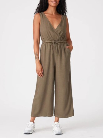 Women's casual V-neck jumpsuit