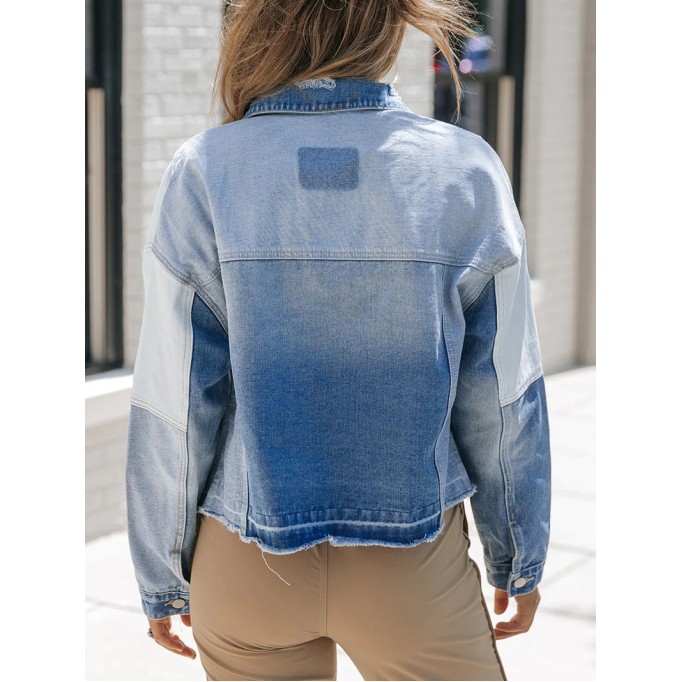 Women's contrast patchwork denim jacket