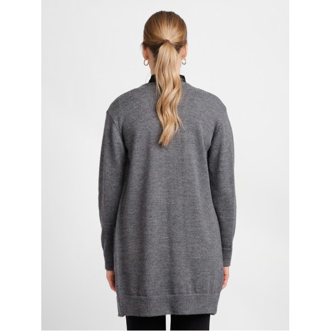 Women's gray elegant knitted sweater