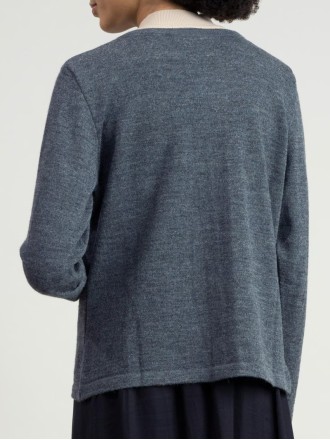 Women's gray woven wool sweater