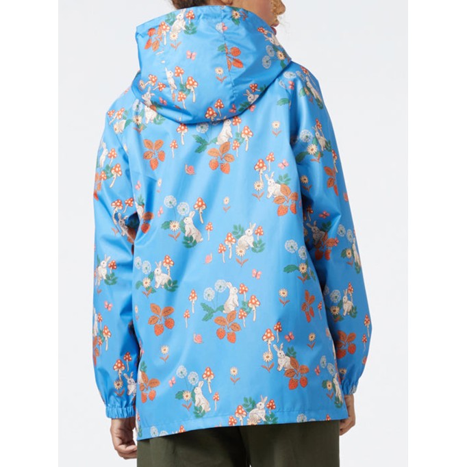 Blue Floral Print Raincoat